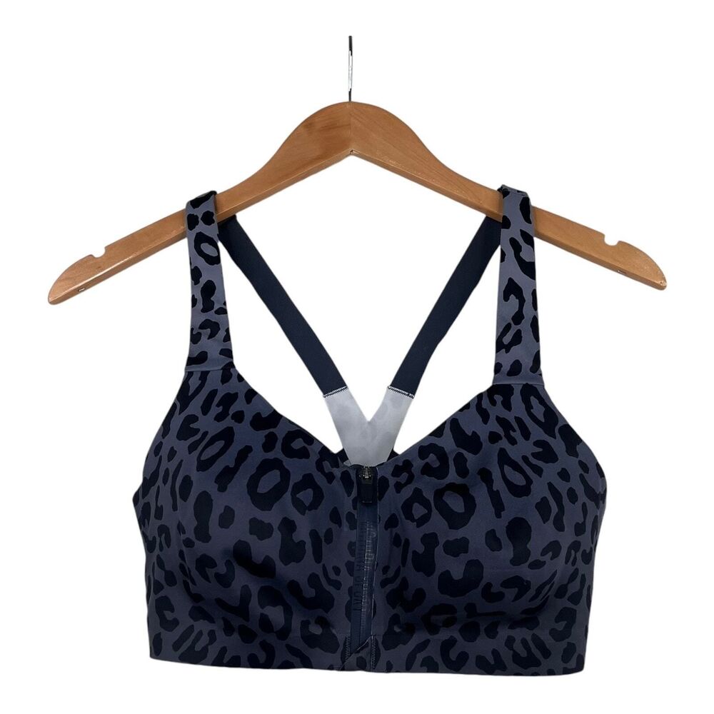 Victoria's Secret Gray/Black Leppard Print Ultra Max Support workout Bra 34DD
